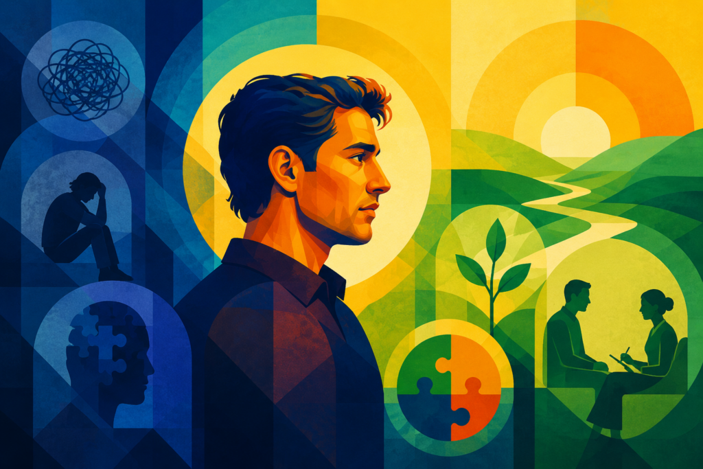 Pasadena Villa - featured image - geometric painting of autism and bpd as a mental health journey