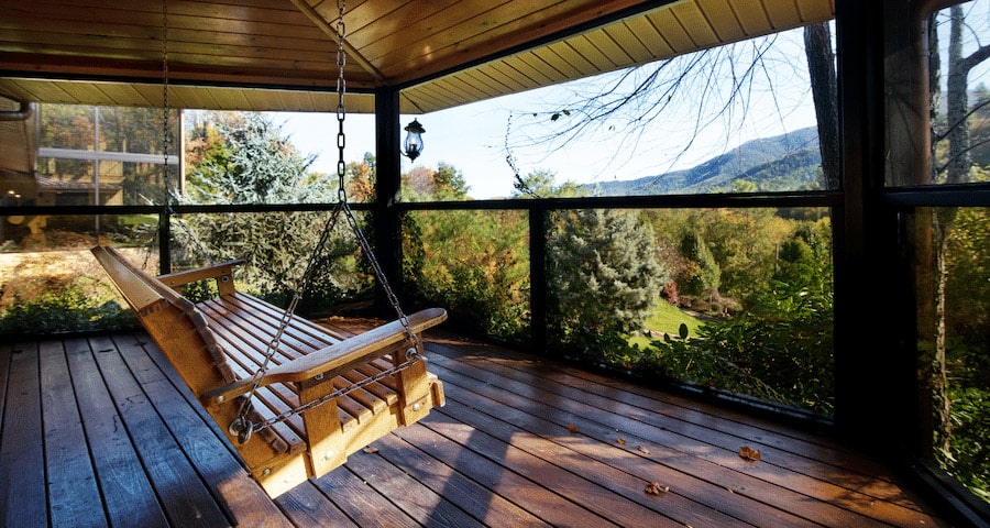 Smoky Mountain Lodge Porch swing