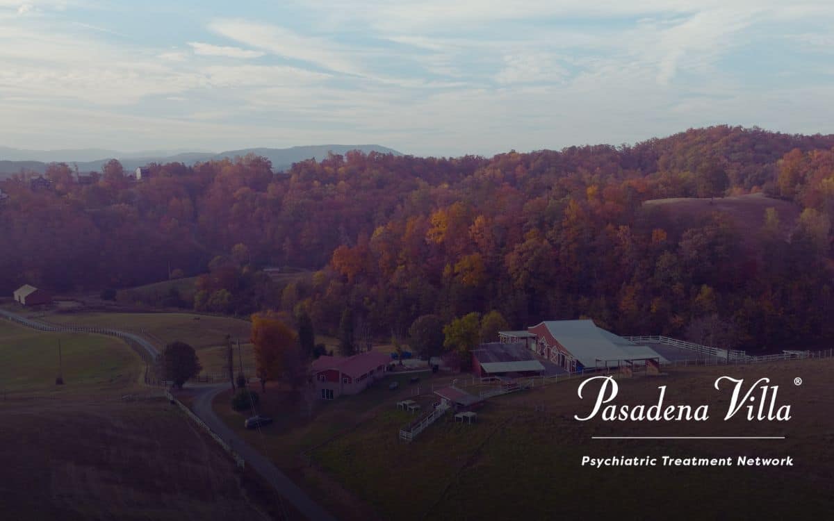 Pasadena Villa Stables Autism Program aerial view of grounds